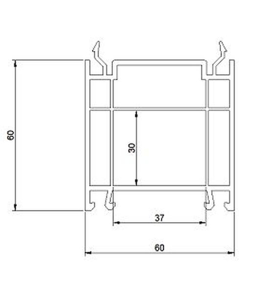 Расширитель 060мм GREEN SYSTEM 60 серия шт=6,5м, уп=4шт=26м, пал=99шт=643.5м